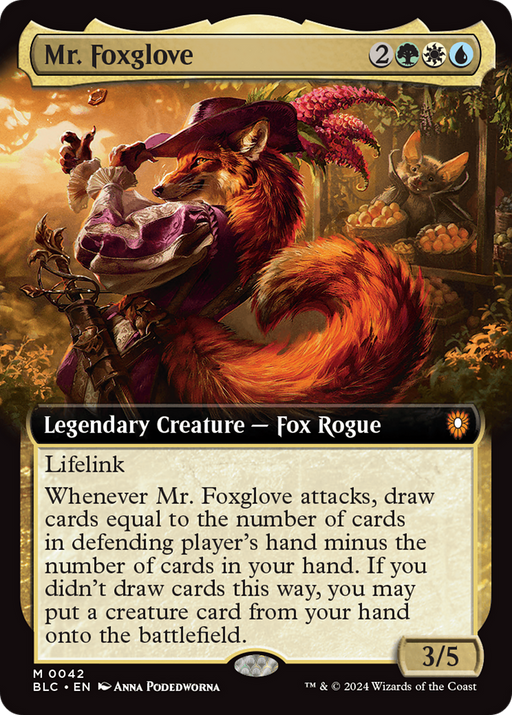 Mr. Foxglove (BLC-042) - Bloomburrow Commander: (Extended Art) - for just $0.38! 