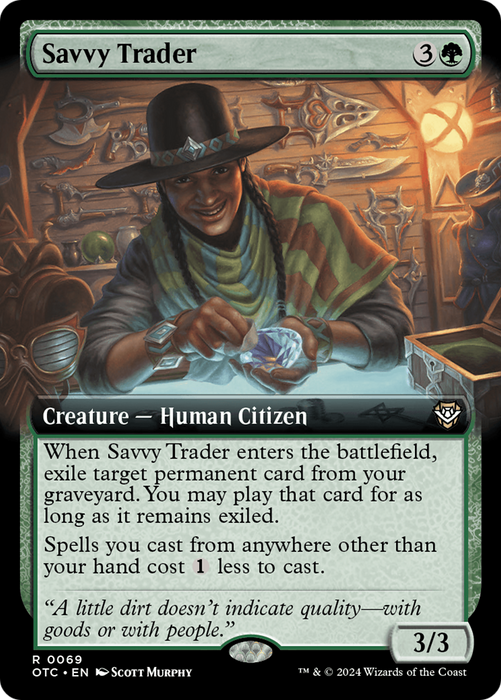 Savvy Trader (OTC-069) - Outlaws of Thunder Junction Commander: (Extended Art) - for just $1.06! 