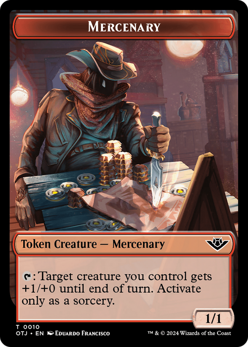 Mercenary // Golem Double-Sided Token [Outlaws of Thunder Junction Tokens] - for just $0.25! 