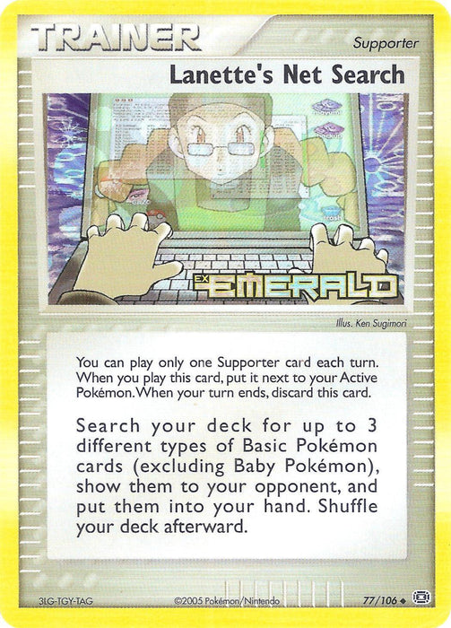 Lanette's Net Search (77/106) (Stamped) [EX: Emerald] - for just $8.10! 