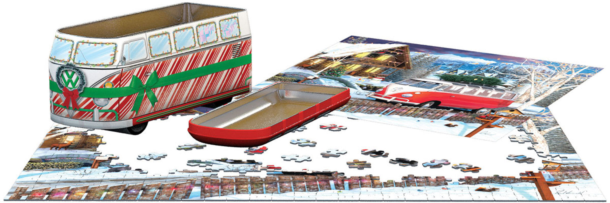 Puzzle: VW Christmas Bus Tin - for just $23.99! 