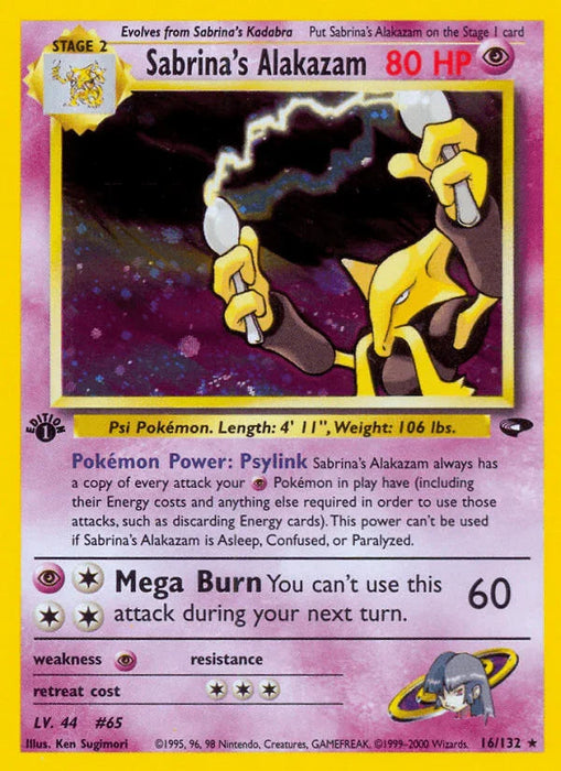 Sabrina's Alakazam (16/132) [Gym Challenge 1st Edition] - for just $98.50! 