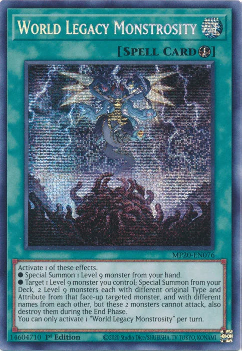 World Legacy Monstrosity [MP20-EN076] Prismatic Secret Rare - for just $0.35! 