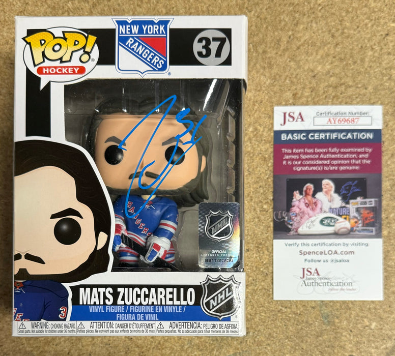 Mats Zuccarello Signed NHL Hockey New York Rangers Funko Pop! #37 With JSA COA - for just $200! 