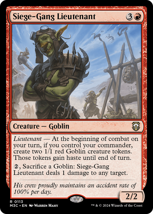 Siege-Gang Lieutenant [Modern Horizons 3 Commander] - Just $0.70! Shop now at Retro Gaming of Denver