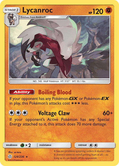 Lycanroc (124/236) [Sun & Moon: Cosmic Eclipse] - for just $0.25! 