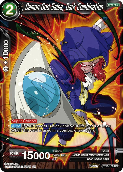 Demon God Salsa, Dark Combination (BT18-136) [Dawn of the Z-Legends] - for just $0.10! 