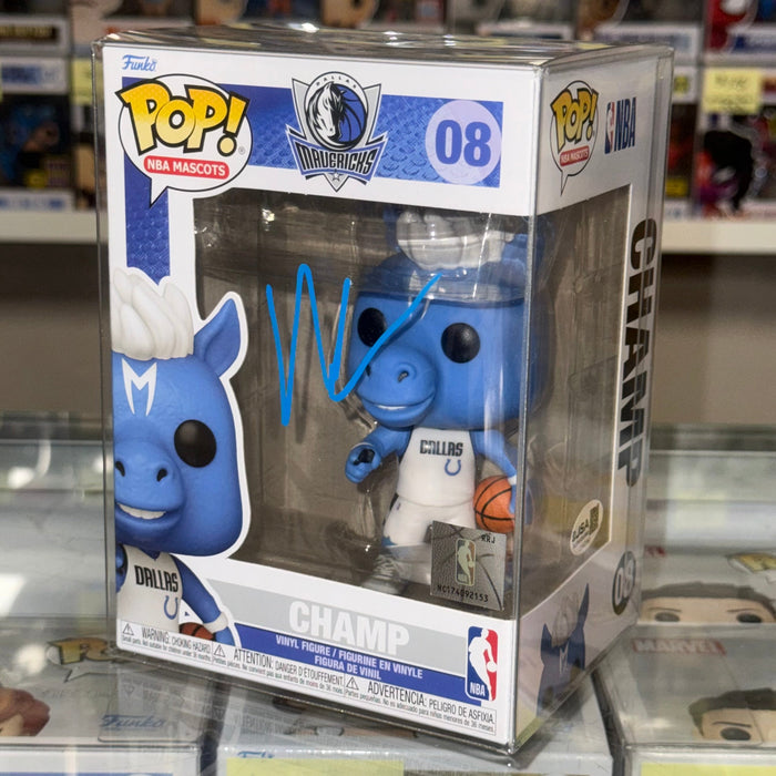 Mark Cuban Signed NBA Dallas Mavericks Mascot Champ Funko Pop! #08 With JSA COA - for just $200! 