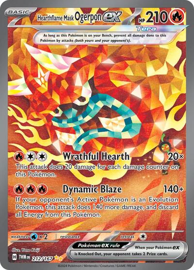 Hearthflame Mask Ogerpon ex - 212 (SV06: Twilight Masquerade) Near Mint Holofoil - for just $10.85! 