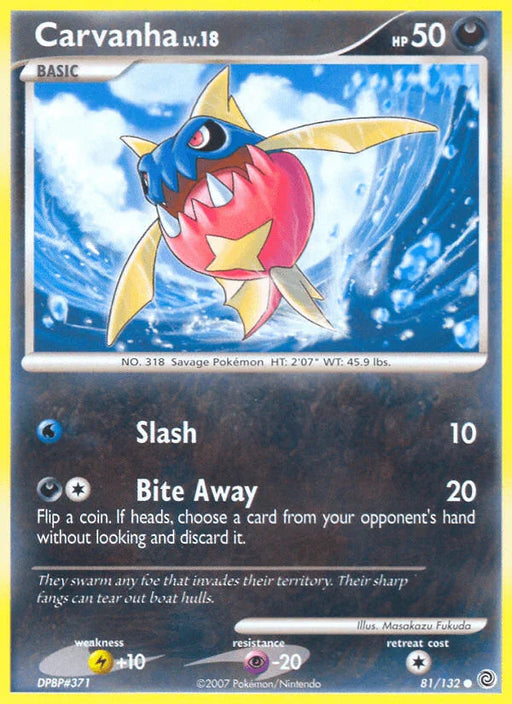 Carvanha (81/132) [Diamond & Pearl: Secret Wonders] - for just $0.10! 