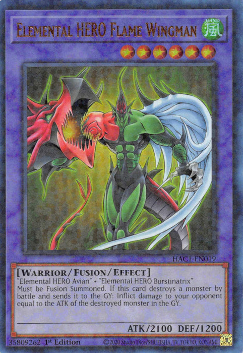 Elemental HERO Flame Wingman (Duel Terminal) [HAC1-EN019] Parallel Rare - for just $0.25! 