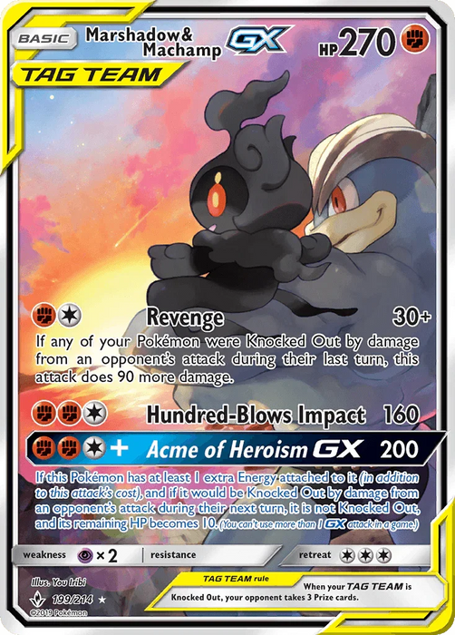 Marshadow & Machamp GX (199/214) [Sun & Moon: Unbroken Bonds] - for just $92.80! 