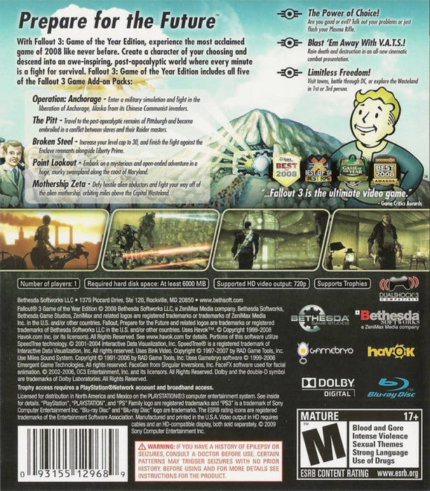 Fallout 3 [Game of the Year] – PlayStation 3 (PS3) - for just $0! 