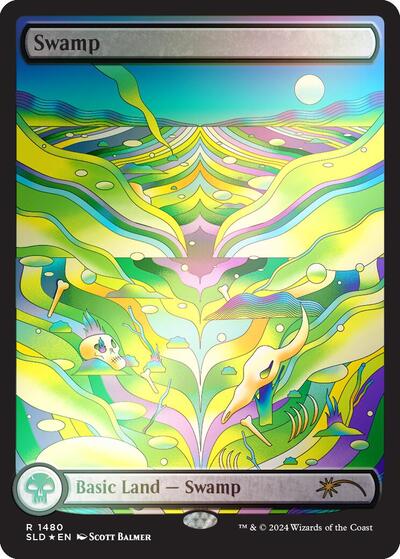Swamp (1480) (Rainbow Foil) (Secret Lair) Light Play Foil - for just $4.70! 