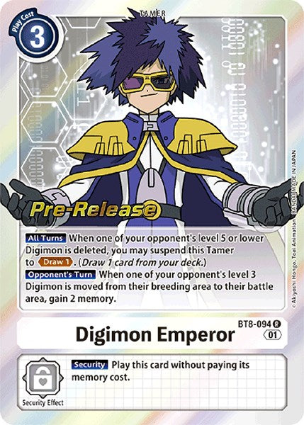 Digimon Emperor [BT8-094] [New Awakening Pre-Release Promos] - Just $0.70! Shop now at Retro Gaming of Denver