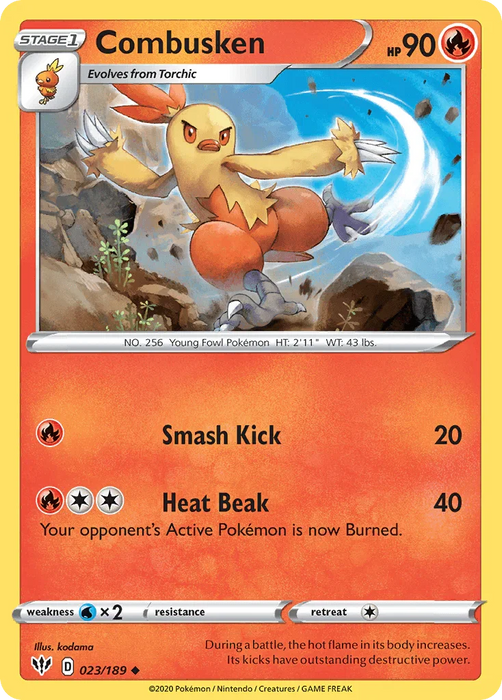 Combusken (023/189) [Sword & Shield: Darkness Ablaze] - for just $0.10! 