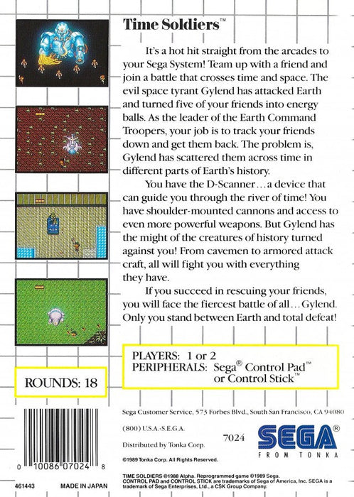 Time Soldiers – Sega Master System (SMS) - for just $15.99! 