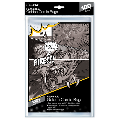 Ultra PRO: Comic Bags - Resealable Golden Age Size (7-3/4" X 10-1/2" / 100-Pack) - for just $0! 