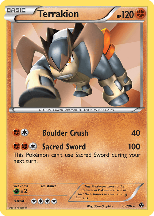 Terrakion (63/98) [Black & White: Emerging Powers] - for just $0.65! 