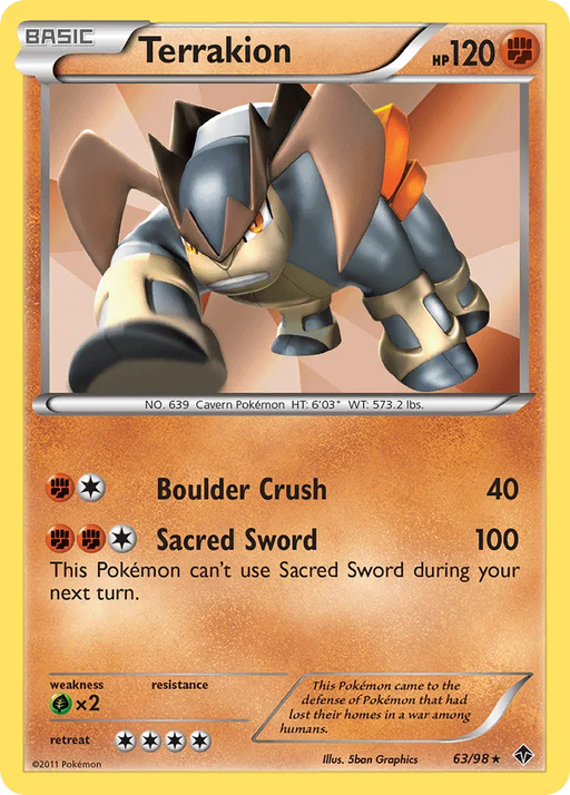 Terrakion (63/98) [Black & White: Emerging Powers] - for just $0.70! 