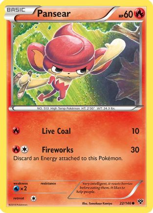 Pansear 022/146 - XY Base Set Reverse Holofoil - for just $0.26! 
