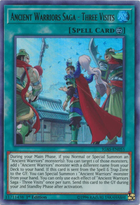 Ancient Warriors Saga - Three Visits [IGAS-EN055] Ultra Rare - for just $0.20! 