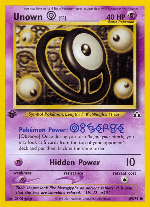 Unown [O] (69/75) [Neo Discovery 1st Edition] - for just $0.45! 