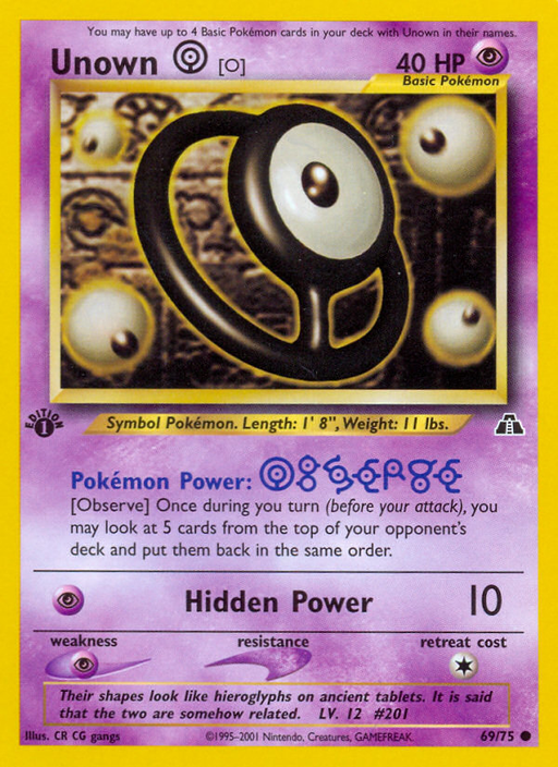 Unown [O] (69/75) [Neo Discovery 1st Edition] - Just $0.40! Shop now at Retro Gaming of Denver