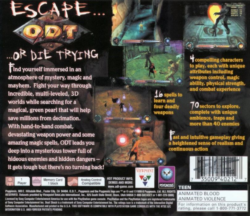 ODT: Escape or Die Trying – PlayStation 1 (PS1) - for just $0! 