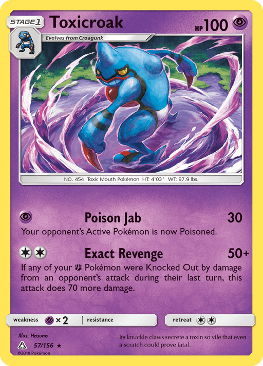 Toxicroak (57/156) [Sun & Moon: Ultra Prism] - for just $0.10! 