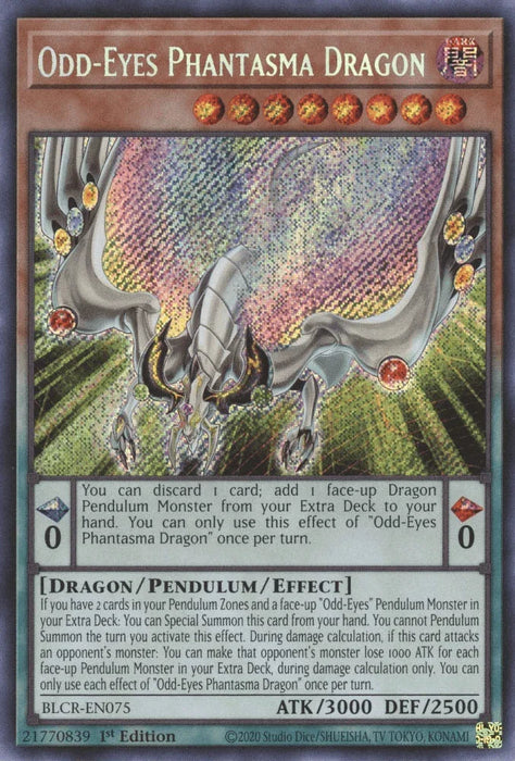 Odd-Eyes Phantasma Dragon [BLCR-EN075] Secret Rare - for just $0.20! 