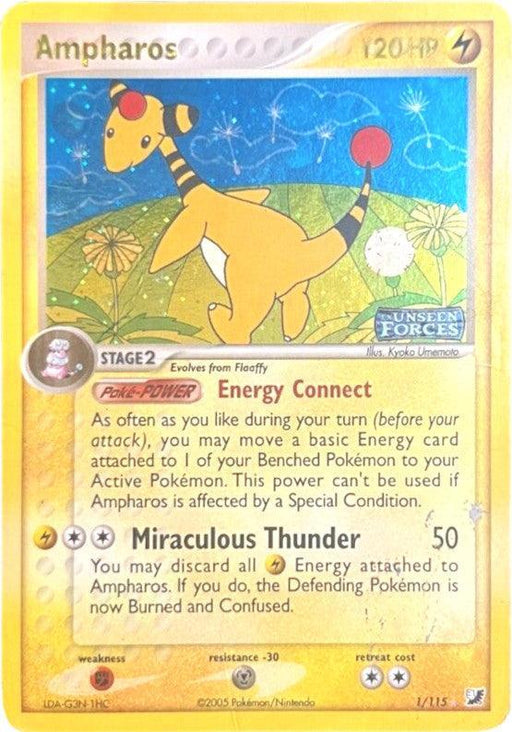 Ampharos (1/115) (Stamped) [EX: Unseen Forces] - for just $44! 