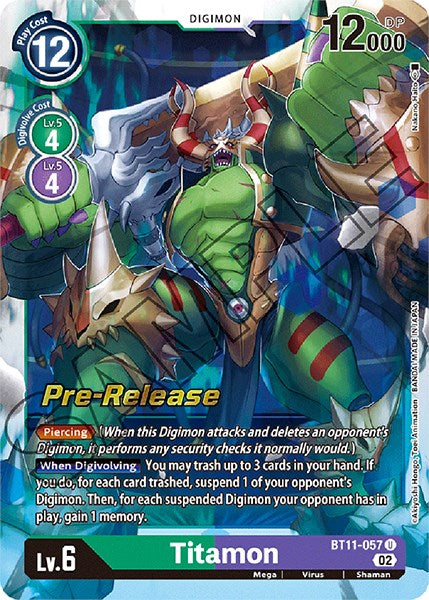 Titamon [BT11-057] [Dimensional Phase Pre-Release Promos] - Just $0.09! Shop now at Retro Gaming of Denver