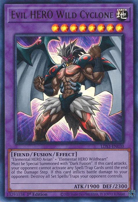 Evil HERO Wild Cyclone [LDS3-EN030] Ultra Rare - for just $0.10! 