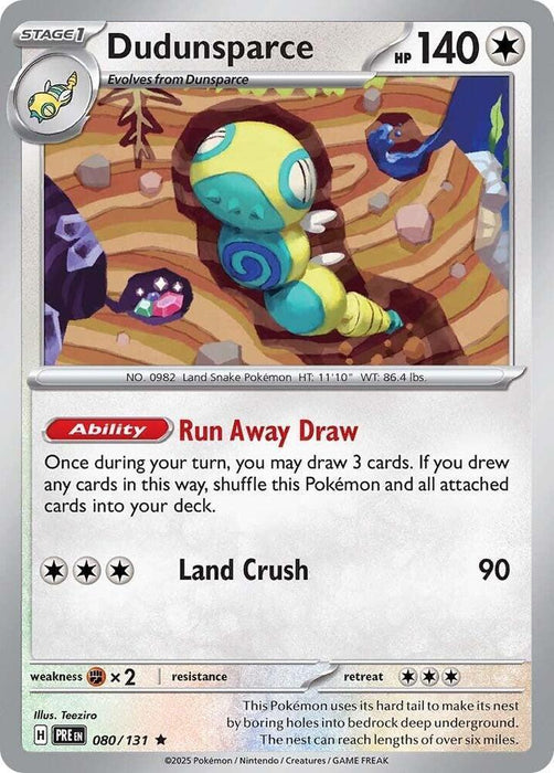 Dudunsparce (080/131) [Scarlet & Violet: Prismatic Evolutions] - for just $0.15! 