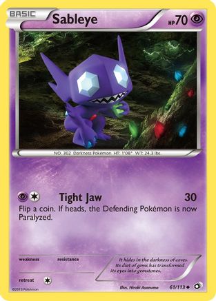 Sableye 061/113 - Legendary Treasures Reverse Holofoil - for just $2.45! 