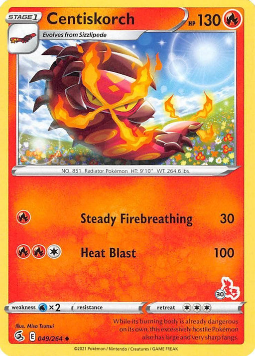 Centiskorch (49/264) (Cinderace Stamp #30) [Battle Academy 2022] - for just $0.10! 
