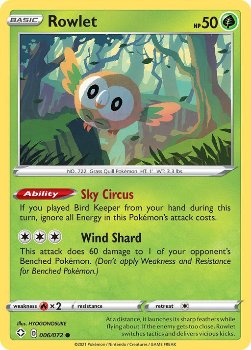 Rowlet (006/072) [Sword & Shield: Shining Fates] - for just $0.10! 