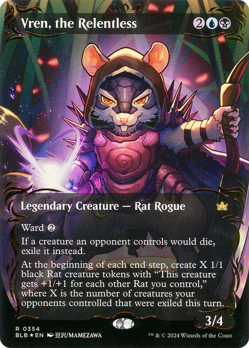 Vren, the Relentless (BLB-354) - Bloomburrow: (Showcase) (Borderless) Foil - for just $54.39! 