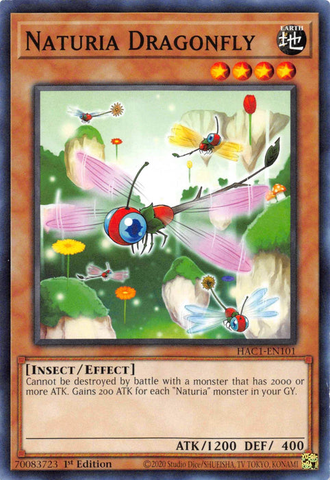 Naturia Dragonfly (Duel Terminal) [HAC1-EN101] Parallel Rare - for just $0.10! 