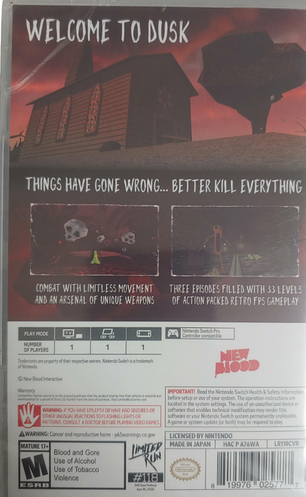 Dusk [Limited Run #118] – Nintendo Switch (NS) - for just $37.99! 