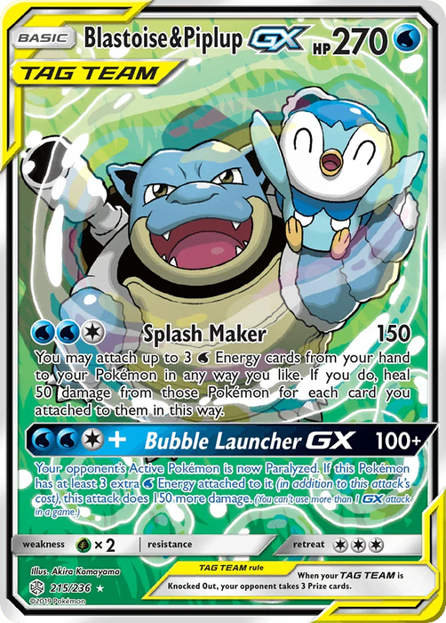 Blastoise & Piplup GX (215/236) [Sun & Moon: Cosmic Eclipse] - for just $173! 