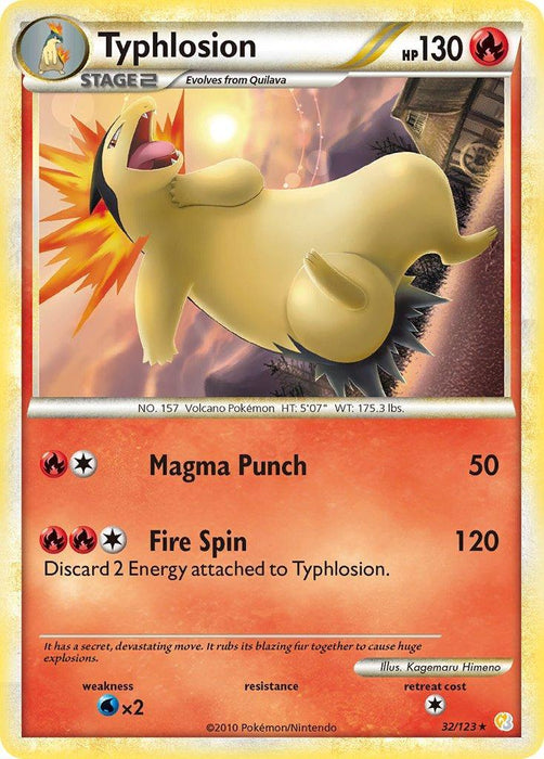 Typhlosion (32/123) (Theme Deck Exclusive) [HeartGold & SoulSilver: Base Set] - for just $6.35! 