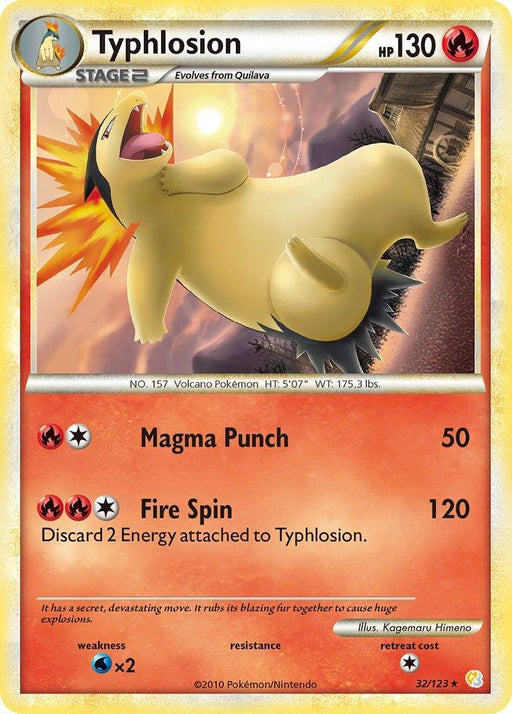Typhlosion (32/123) (Theme Deck Exclusive) [HeartGold & SoulSilver: Base Set] - for just $6.45! 
