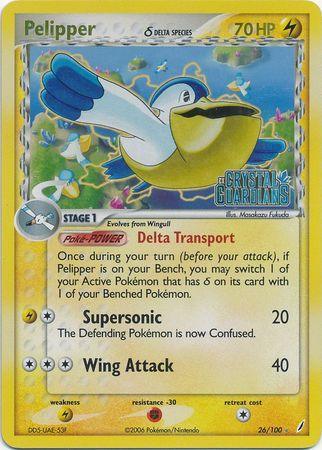 Pelipper (26/100) (Delta Species) (Stamped) [EX: Crystal Guardians] - for just $11.30! 