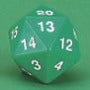 55mm D20 (Green w/ white) Spin-Down Die - Just $16.99! Shop now at Retro Gaming of Denver