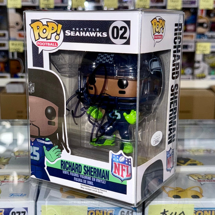 Richard Sherman Signed NFL Seattle Seahawks Vaulted Funko Pop! #02 With JSA COA - for just $275! 