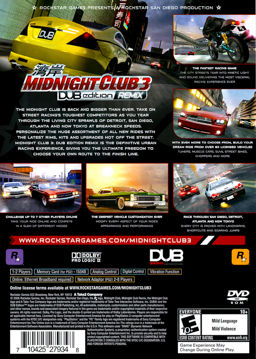 Midnight Club 3: Dub Edition Remix [Greatest Hits] – PlayStation 2 (PS2) - for just $0! 