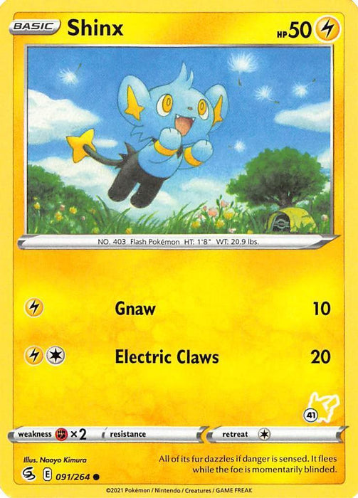Shinx (091/264) (Pikachu Stamp #41) [Battle Academy 2022] - for just $0.10! 