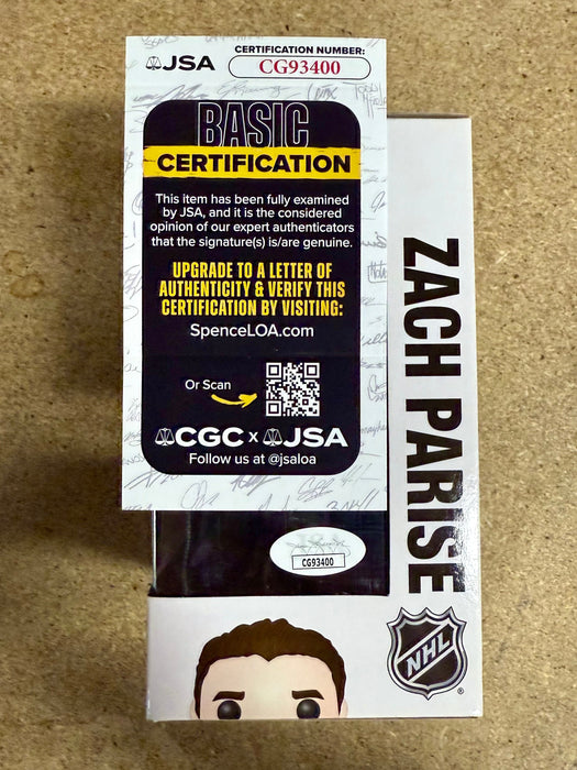 Zach Parise Signed NHL Minnesota Wild Vaulted Funko Pop! #41 With JSA COA 2018 - for just $100! 